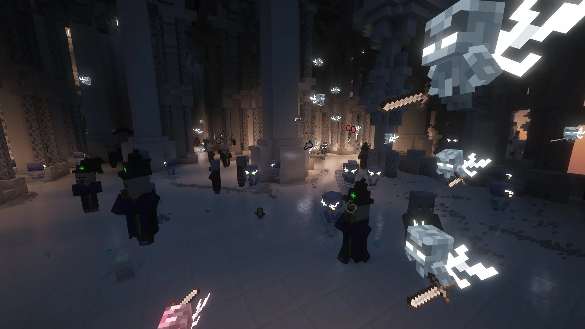 Witch attack in Minecraft