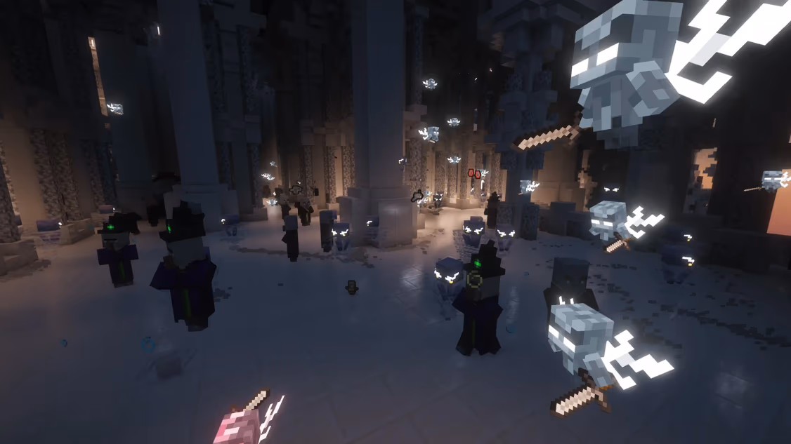 Ataque de brujas en Minecraft