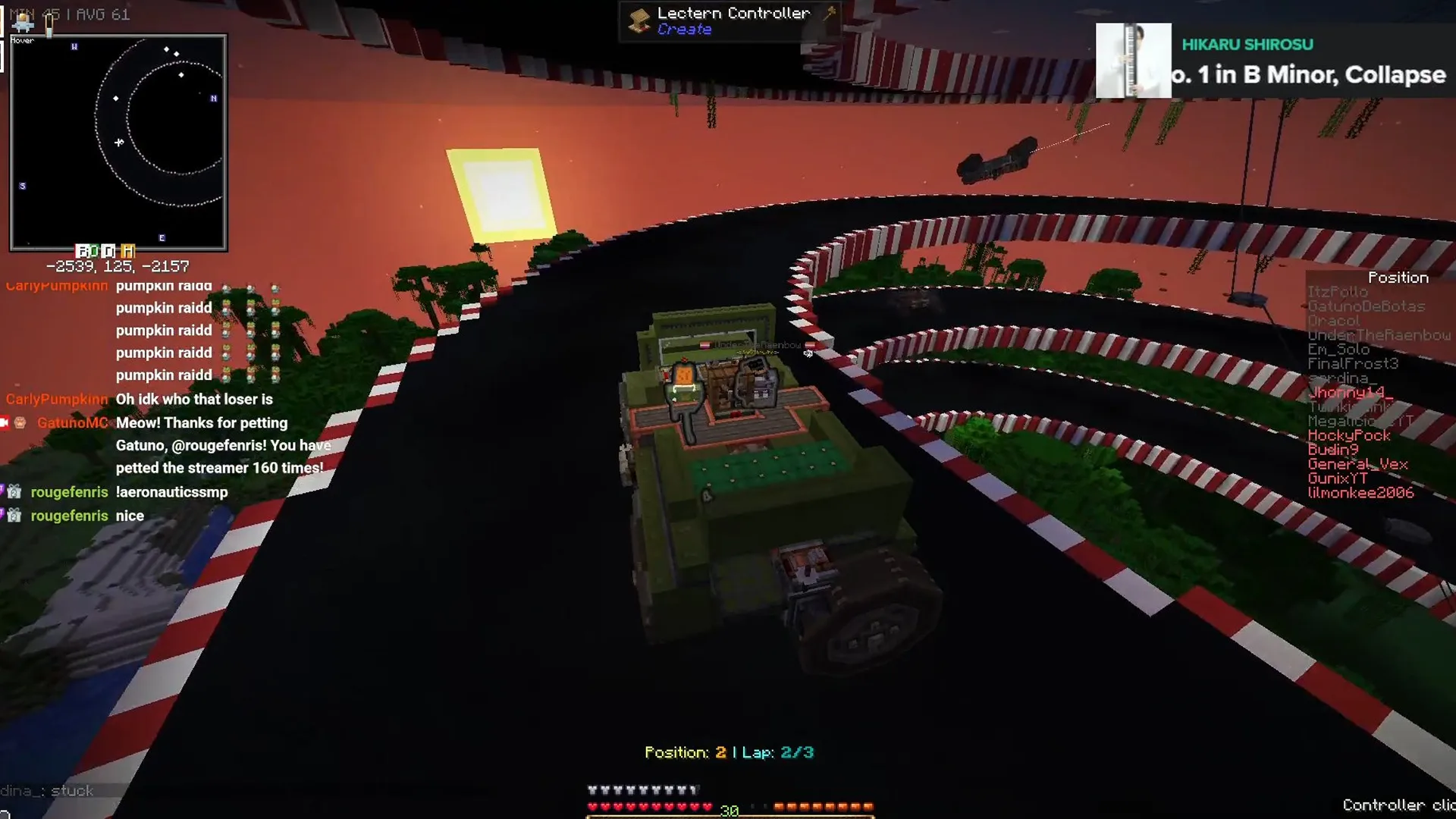 Car race in Minecraft