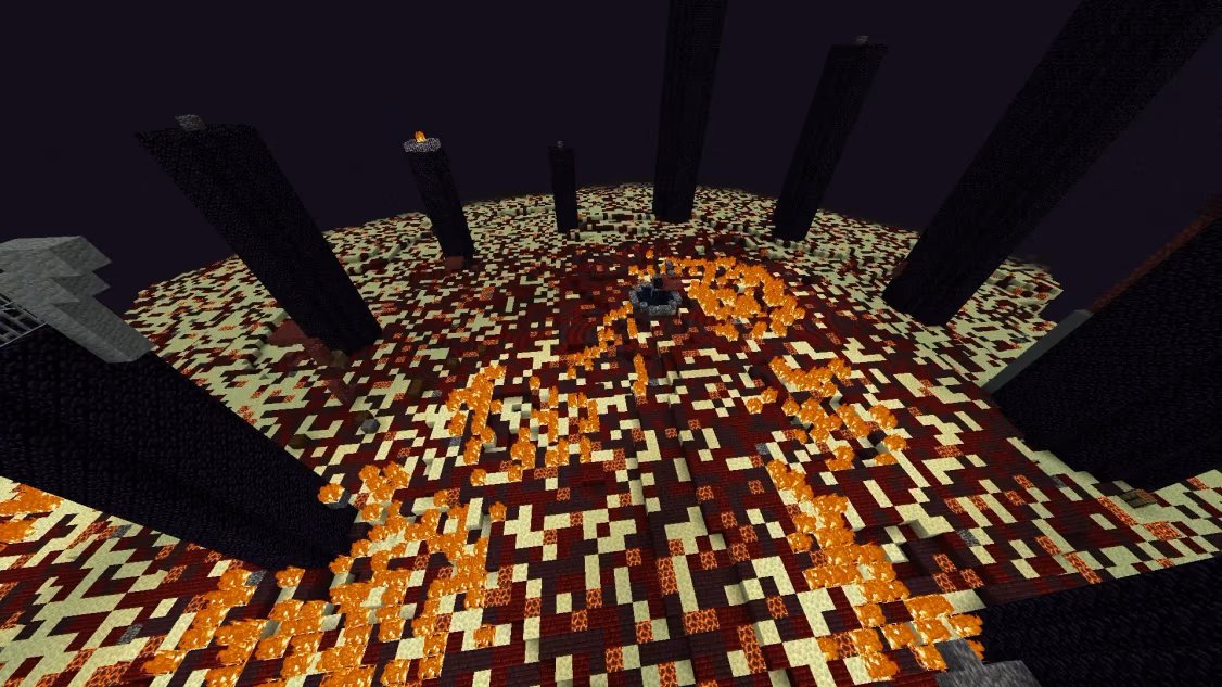 el end de minecraft diseñado con un furia de fuego