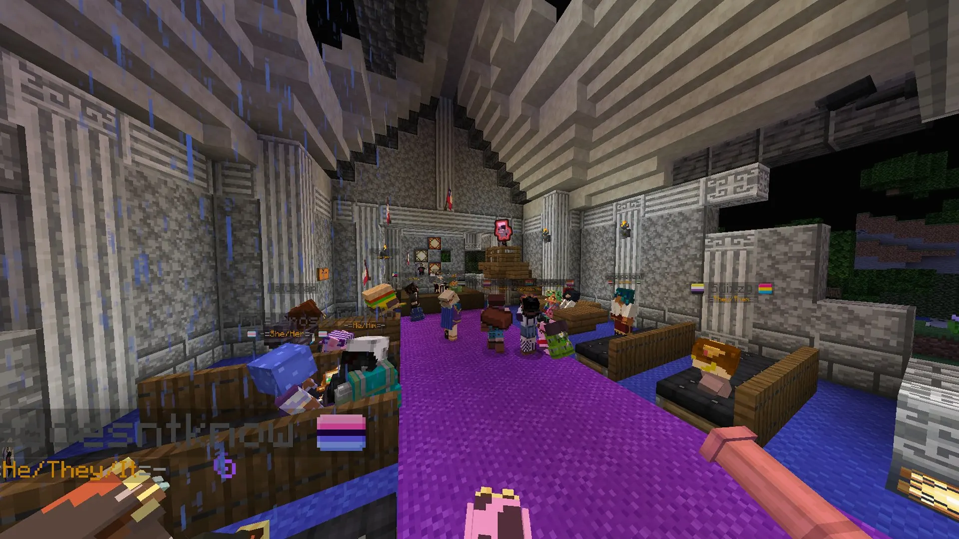 Car attacking a boss in Minecraft